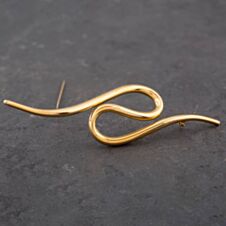 Pre-Owned 9ct Yellow Gold Wave Brooch 41131049