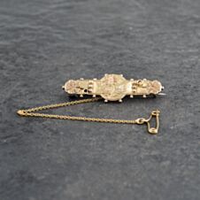 Pre-Owned Vintage Style 9ct Three Colour Gold Ornate Flower Design Brooch 41131131