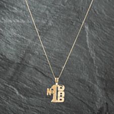 Pre-Owned 9ct Yellow Gold No 1 Dad Pendant & 18 Inch Curb Chain 41141551