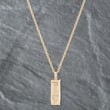 Pre-Owned 9ct Yellow Gold Ingot Pendant & 20 Inch Prince Of Wales Chain 41142095