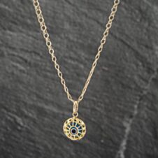 Pre-Owned 9ct Yellow Gold Round Openwork Pendant & 20 Inch Belcher Chain 41142230
