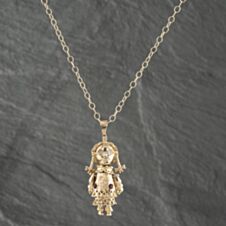 Pre-Owned 9ct Yellow Gold Ragdoll Pendant & 24 Inch Trace Chain 41142553
