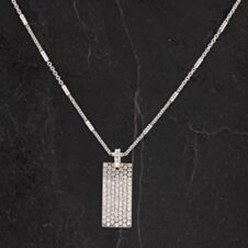 Pre-Owned 18ct White Gold Cubic Zirconia Oblong Pendant 4114509