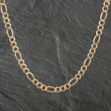 Pre-Owned 9ct Yellow Gold Three Plus One 18 Inch Figaro Chain 4116841