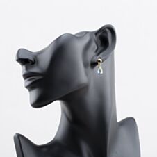 Pre-Owned Yellow Gold 18mm Blue Topaz Teardrop Dropper Earrings 41172946