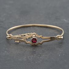 Pre-Owned Vintage Yellow Gold Open Work Patterned Standard Plain Bangle 41211278