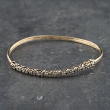 Pre-Owned 9ct Yellow Gold 0.25ct Twelve Stone Standard Simple Bangle 41211327