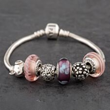 Pre-Owned Pandora Sterling Silver 6 Assorted Charms & 7 Inch Charm Bracelet 41221043
