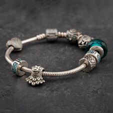 Pre-Owned Pandora Silver 10 Charm 8 Inch Charm Bracelet 41221226