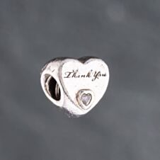 Pre-Owned Pandora Silver Thank You Bead Charm 41221273