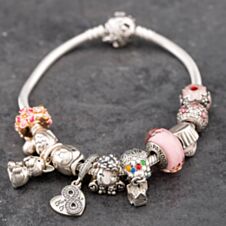 Pre-Owned Pandora Silver 11 Charms Included 8 Inch Charm Bracelet 41221356