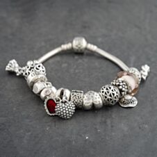 Pre-Owned Pandora Silver Multi Stone Pandora Assorted 7.5 Inch Charm Bracelet 41221390