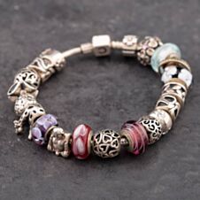 Pre-Owned Silver Chamilia Full 8 Inch Charm Bracelet 41251324