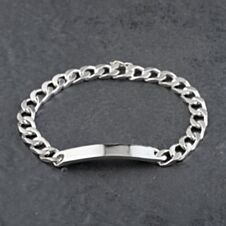Pre-Owned Silver 8 Inch Curb Identity Bracelet 41251400