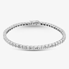 Pre-Owned 18ct White Gold Brilliant Cut Diamond Set 7.5 Inch Tennis Bracelet 41281287