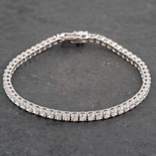 Pre-Owned 9ct White Gold Cubic Zirconia 7.5 Inch Tennis Bracelet 41281474