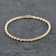 Pre-Owned 9ct Yellow Gold 7 Inch Rope Chain Bracelet 41281567