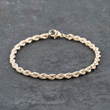 Pre-Owned 9ct White Gold 7.5 Inch Rope Chain Bracelet 41281568