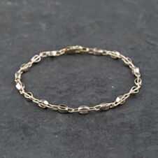 Pre-Owned 9ct Two Colour Gold Fancy 7.5 Inch Chain Bracelet 41281574