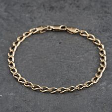 Pre-Owned 9ct Yellow Gold 7.5 Inch Curb Chain Bracelet 41281603