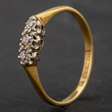 Pre-Owned Yellow Gold Old Cut Three Stone Diamond Ring 4133962