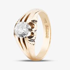 Pre-Owned 18ct Yellow Gold 0.80ct Brilliant Cut Diamond Signet Ring 41341082
