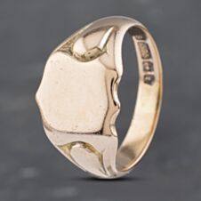 Pre-Owned Vintage 9ct Rose Gold Sheild Signet Ring 41341799