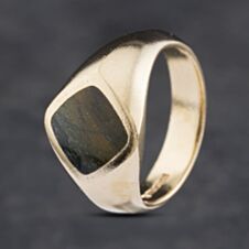Pre-Owned 9ct Yellow Gold Andesine Signet Ring 41341850