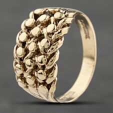 Pre-Owned 9ct Yellow Gold Three Row Keeper Ring 41342006