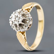 Pre-Owned Vintage 18ct Yellow Gold Brilliant Cut Diamond Cluster Ring 41381888