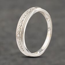 Pre-Owned 9ct White Gold Diamond Half Eternity Ring 41382736