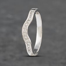 Pre-Owned 18ct White Gold 0.15ct Brilliant Cut Diamond Half Wishbone Ring 41382824