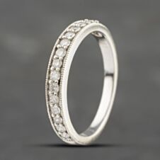 Pre-Owned 9ct White Gold 0.25ct Diamond Half Eternity Ring 41383182