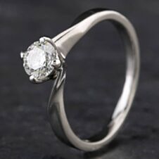 Pre-Owned Platinum 0.50ct Brilliant Cut Diamond Twist Solitaire Ring 4148046