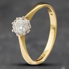 Pre-Owned Vintage 18ct Yellow Gold Diamond Solitaire Ring 41481352