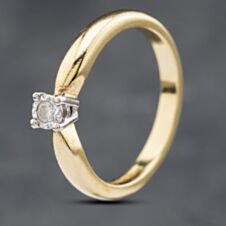 Pre-Owned 18ct Yellow Gold 0.05ct Brilliant Cut Diamond Solitaire Ring 41481718