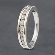 Pre-Owned 9ct White Gold 0.50ct Brilliant Cut Diamond Channel Set Half Eternity Ring 41481828