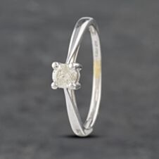 Pre-Owned 18ct White Gold 0.25ct Brilliant Cut Diamond Four Claw Solitaire Ring 41481870