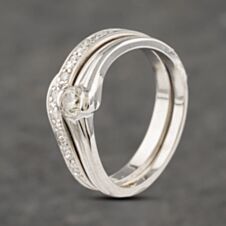 Pre-Owned 18ct White Gold 0.33ct Brilliant Cut Diamond Bridal Set Ring 41481899