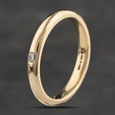 Pre-Owned 9ct Yellow Gold 0.05ct Diamond Band Ring 41482115