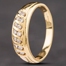 Pre-Owned 18ct Yellow Gold Brilliant Cut Diamond Two Row Ring 4148289