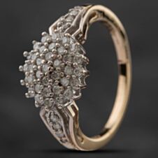 Pre-Owned 9ct Yellow Gold 0.50ct Brilliant Cut Diamond Cluster Ring 4148452