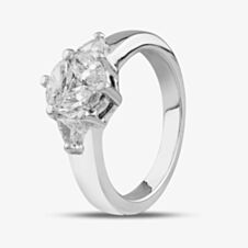 Pre-Owned 18ct White Gold Diamond Marquise & Trillian Cut Cluster Ring 4148965