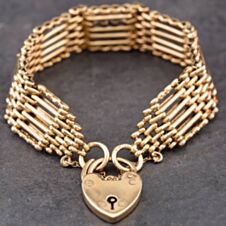 Pre-Owned 9ct Yellow Gold Six Bar 7.5 Inch Gate Bracelet 41531055
