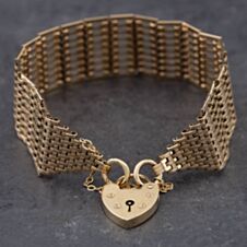 Pre-Owned 9ct Yellow Gold Nine Bar 7.5 Inch Gate Bracelet 41531056