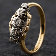 Pre-Owned Yellow Gold Diamond Crossover Ring 4158018
