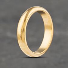 Pre-Owned 22ct Yellow Gold D Shape 4mm Plain Wedding Ring 41871185