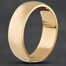Pre-Owned Vintage 22ct Yellow Gold D Shape 6mm Plain Wedding Ring 4187758