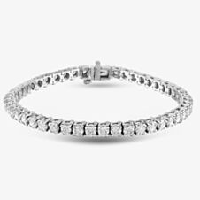 Pre-Owned 14ct White Gold 7.47ct Brilliant Cut Diamond 7 Inch Tennis Bracelet 4307122