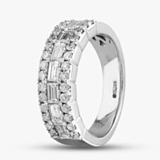 Pre-Owned 18ct White Gold 1.42ct Diamond 3 Row Half Eternity Ring 431200732